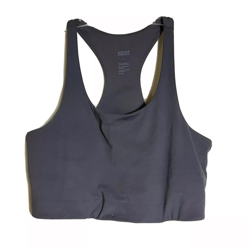 Girlfriend Collective XL Paloma Sports Bra Racerback Moon Gray Seamless